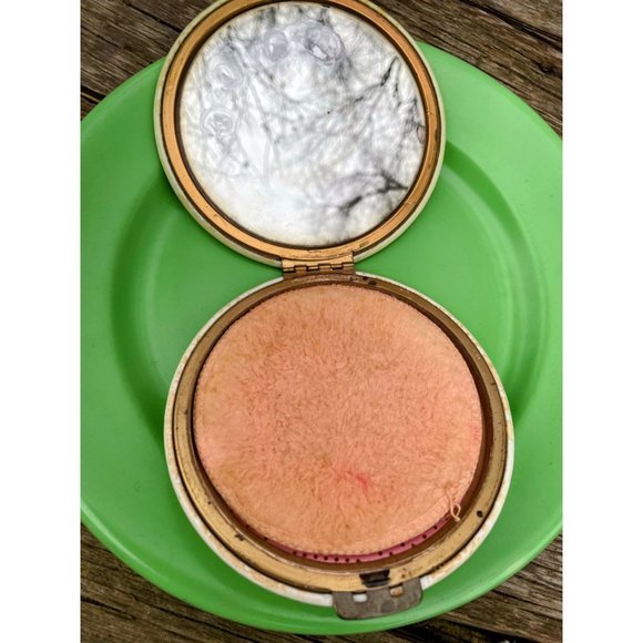 VIntage 1960s Rex 5th Ave. XL Compact Face Powder Floral Pansy - Picture 10 of 11